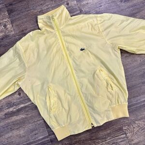 Vintage IZOD Lacoste Light Windbreaker‎ Jacket Yellow Men Size Large Nylon